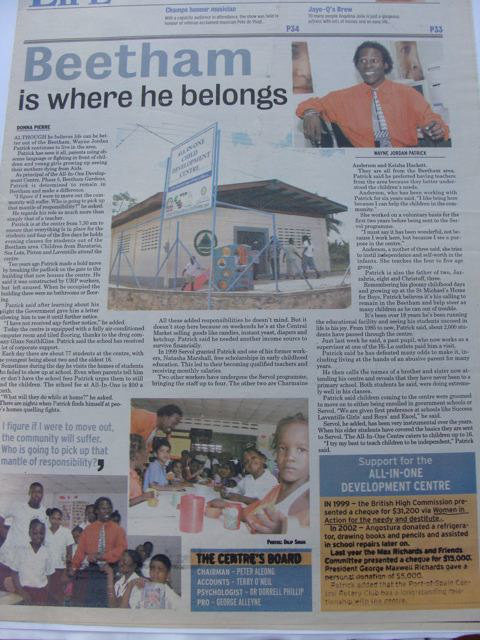 Photo from the Beetham All In One Child Development Centre project